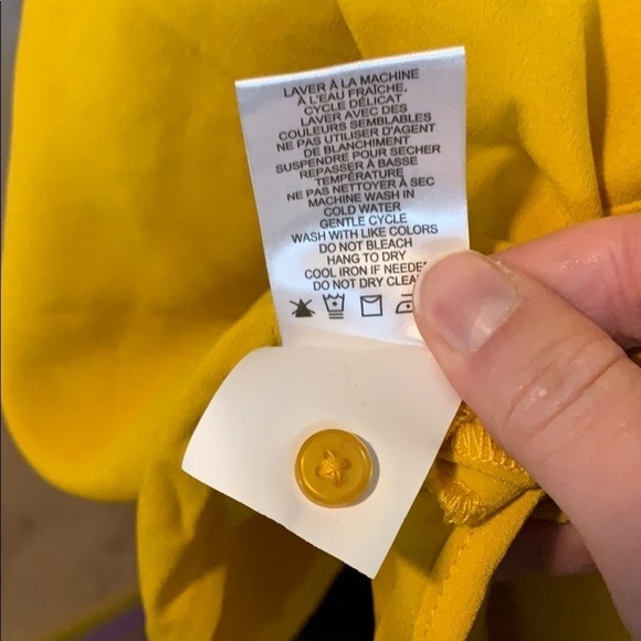 Rachel Zoe mustard long sleeve button front blouse - Picture 7 of 9